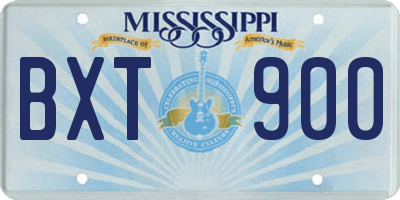 MS license plate BXT900