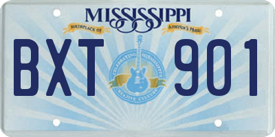 MS license plate BXT901