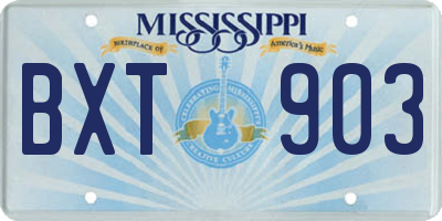 MS license plate BXT903