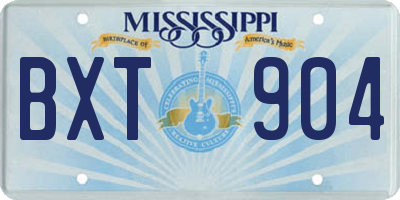 MS license plate BXT904