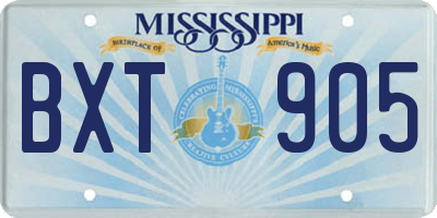 MS license plate BXT905