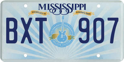 MS license plate BXT907