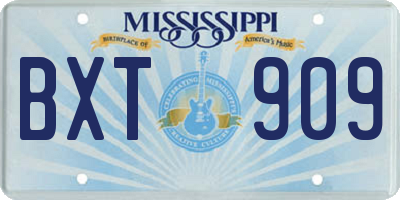 MS license plate BXT909