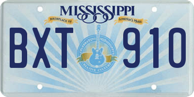MS license plate BXT910