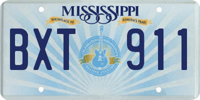 MS license plate BXT911