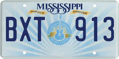 MS license plate BXT913