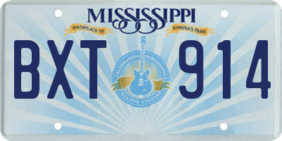 MS license plate BXT914