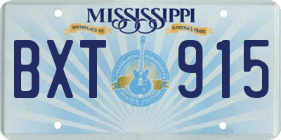 MS license plate BXT915