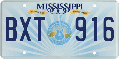 MS license plate BXT916