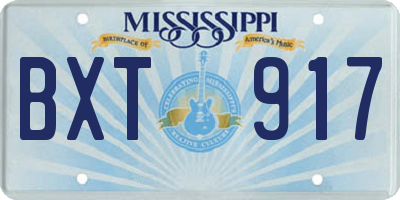 MS license plate BXT917