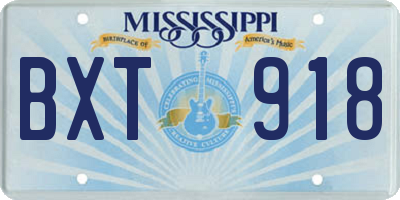 MS license plate BXT918