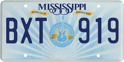 MS license plate BXT919