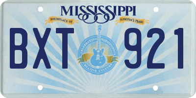 MS license plate BXT921
