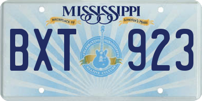 MS license plate BXT923
