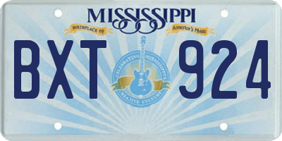 MS license plate BXT924