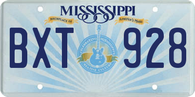 MS license plate BXT928