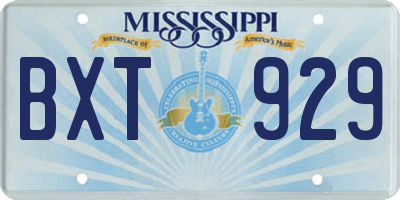 MS license plate BXT929