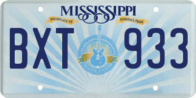 MS license plate BXT933
