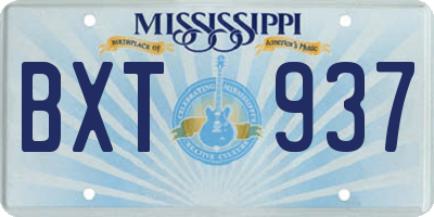 MS license plate BXT937