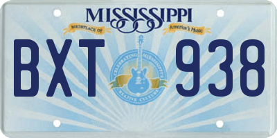 MS license plate BXT938
