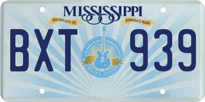 MS license plate BXT939