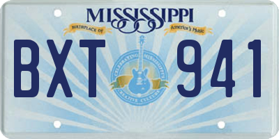 MS license plate BXT941