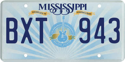 MS license plate BXT943