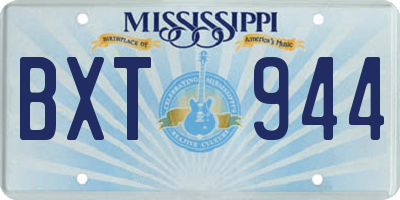 MS license plate BXT944