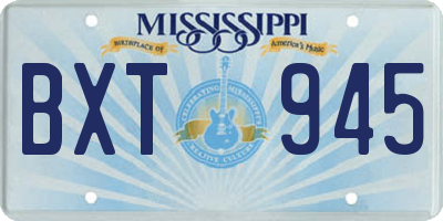 MS license plate BXT945