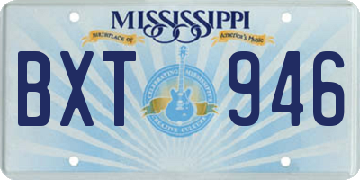 MS license plate BXT946