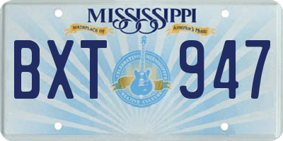 MS license plate BXT947