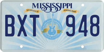 MS license plate BXT948