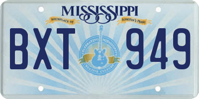 MS license plate BXT949