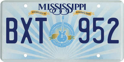 MS license plate BXT952