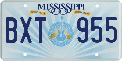 MS license plate BXT955