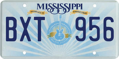 MS license plate BXT956