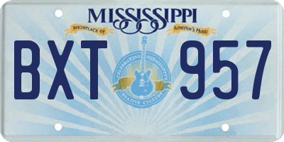 MS license plate BXT957