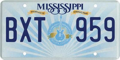 MS license plate BXT959