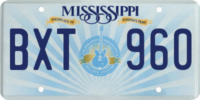 MS license plate BXT960