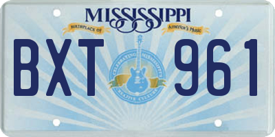 MS license plate BXT961
