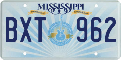MS license plate BXT962