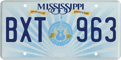 MS license plate BXT963