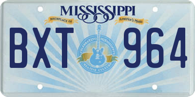 MS license plate BXT964