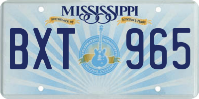 MS license plate BXT965