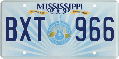 MS license plate BXT966