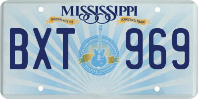 MS license plate BXT969