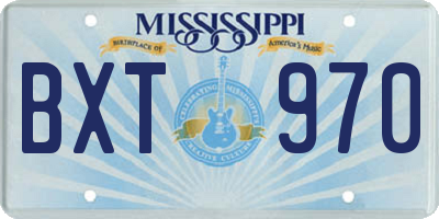 MS license plate BXT970