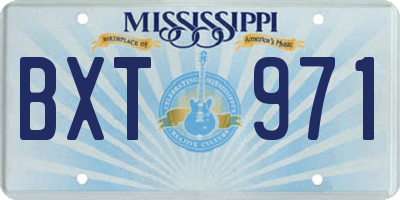 MS license plate BXT971