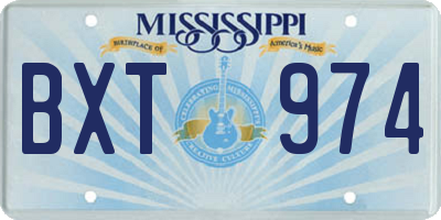 MS license plate BXT974