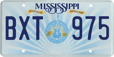 MS license plate BXT975
